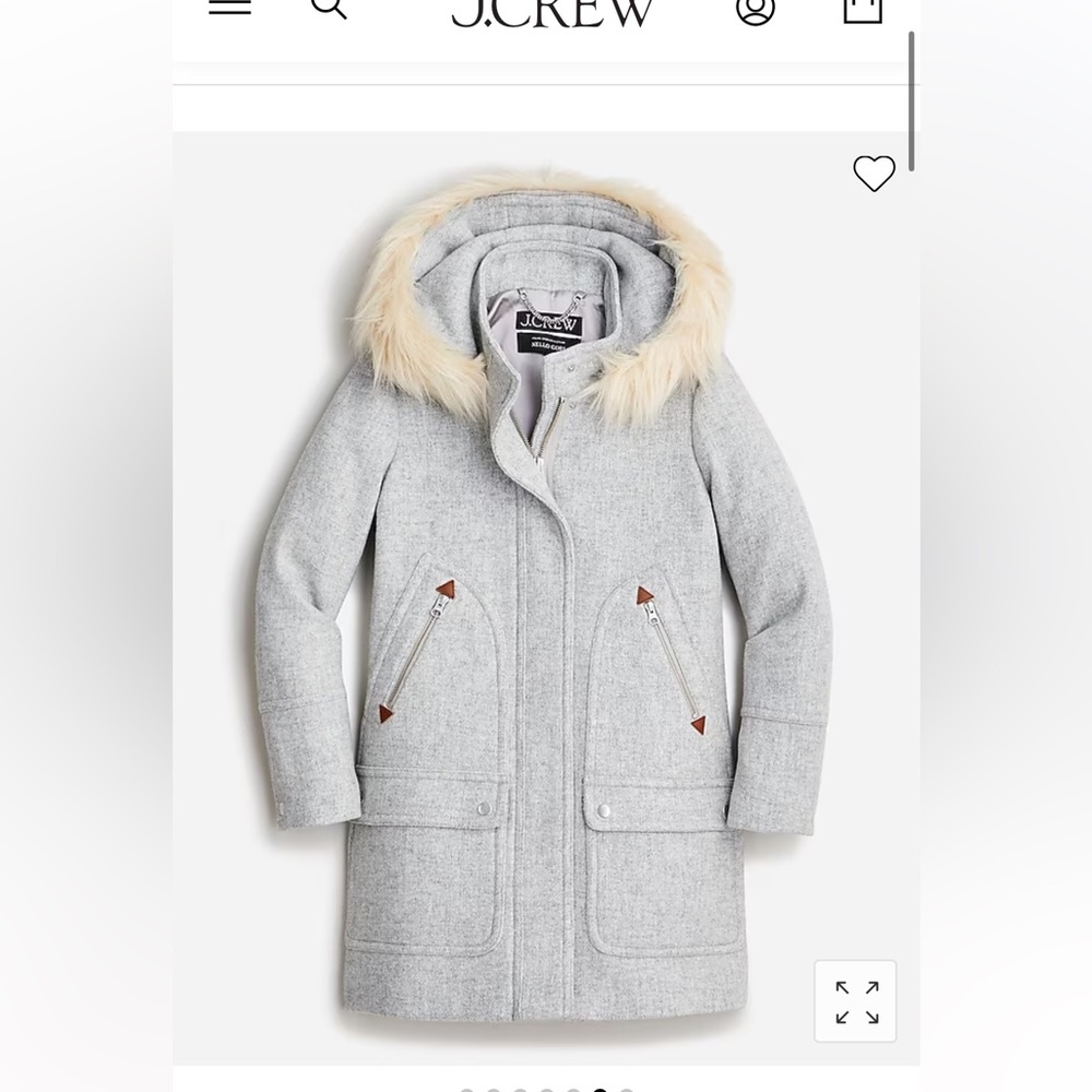 J.Crew new chateau parka in Italian wood size 6 nwt
